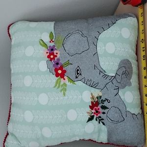 Decorative embroidered mom elephant pillow